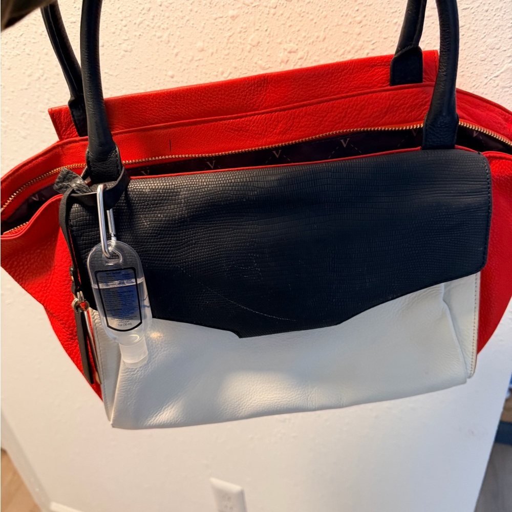 Stylish Red and Black Women's Handbag
